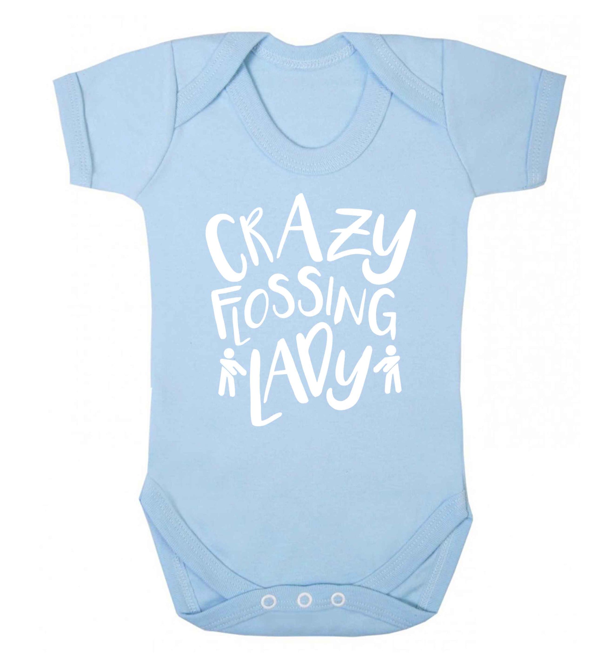 Crazy flossing lady Baby Vest pale blue 18-24 months