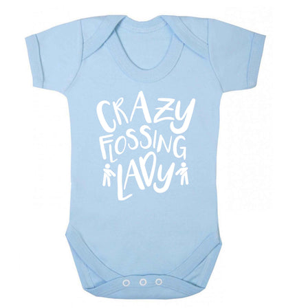Crazy flossing lady Baby Vest pale blue 18-24 months