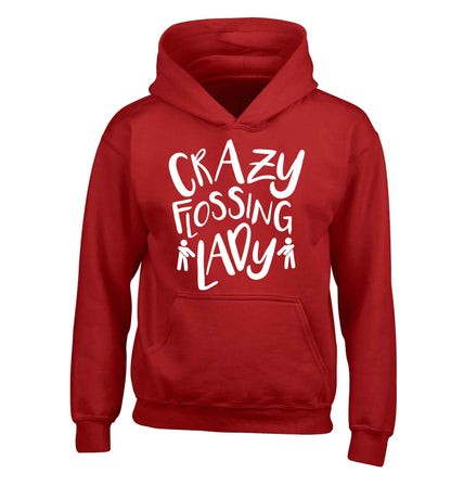 Crazy flossing lady children's red hoodie 12-13 Years