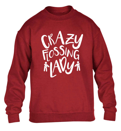 Crazy flossing lady children's grey sweater 12-13 Years