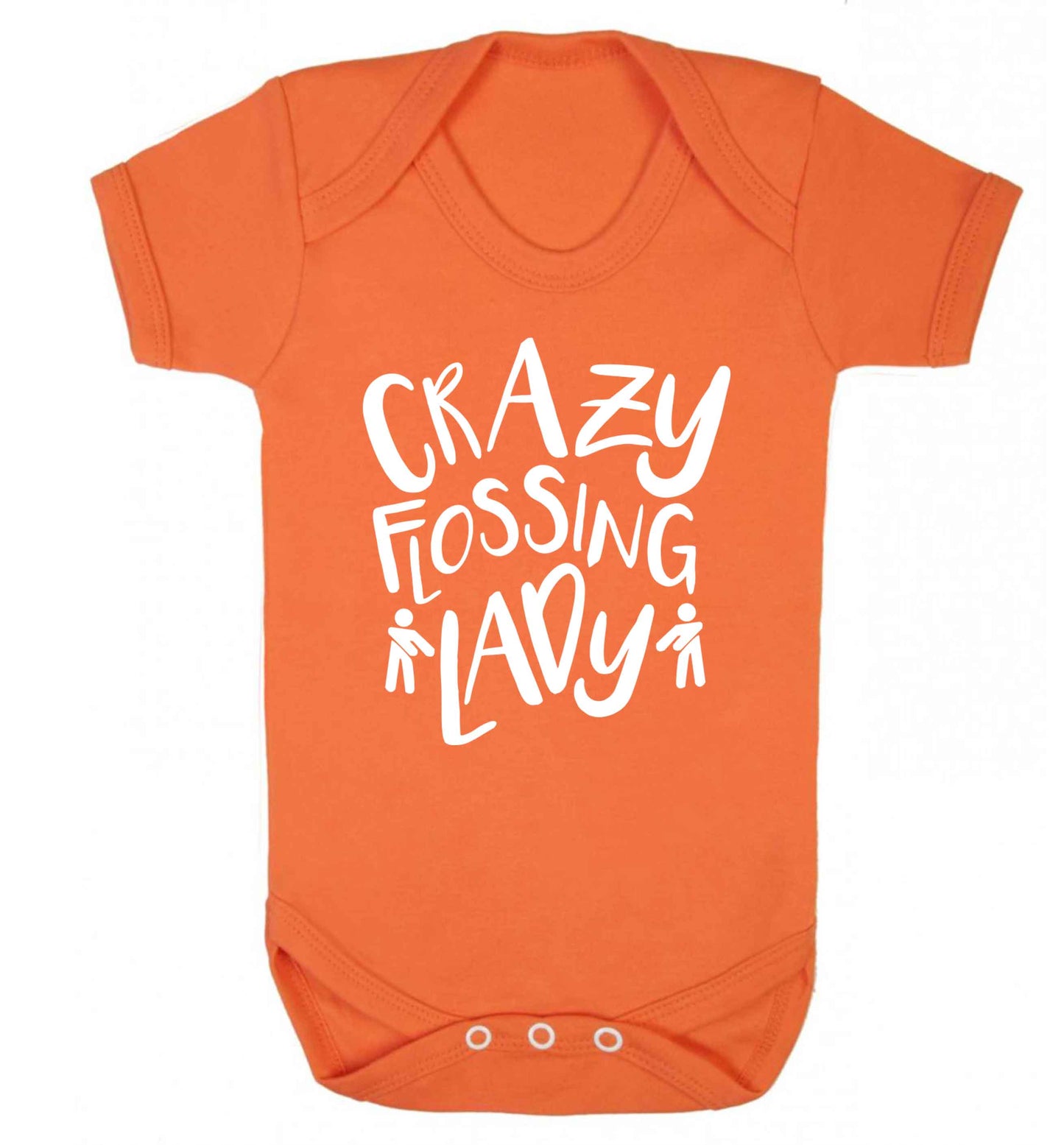 Crazy flossing lady Baby Vest orange 18-24 months