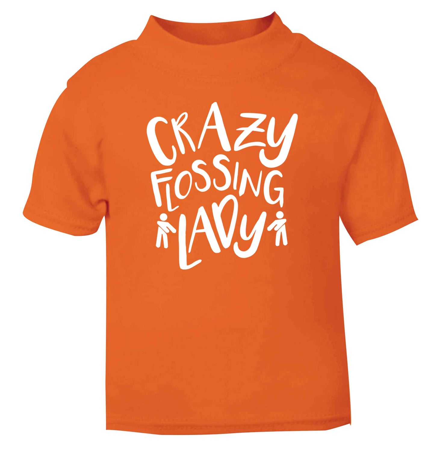 Crazy flossing lady orange Baby Toddler Tshirt 2 Years