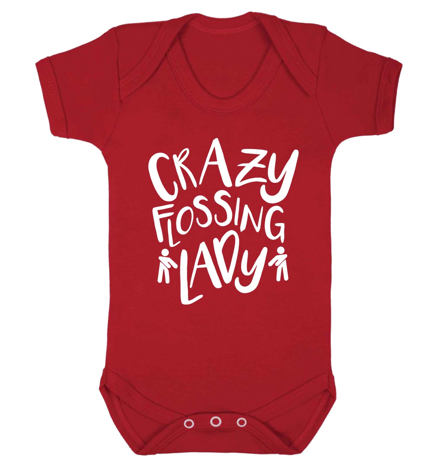 Crazy flossing lady Baby Vest red 18-24 months