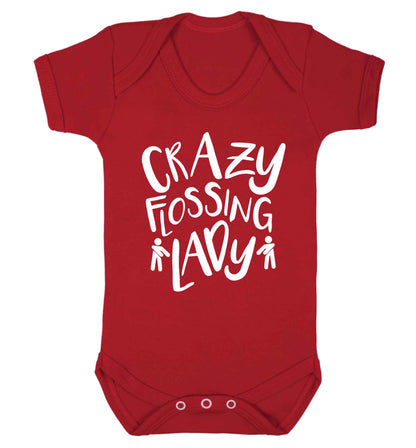 Crazy flossing lady Baby Vest red 18-24 months