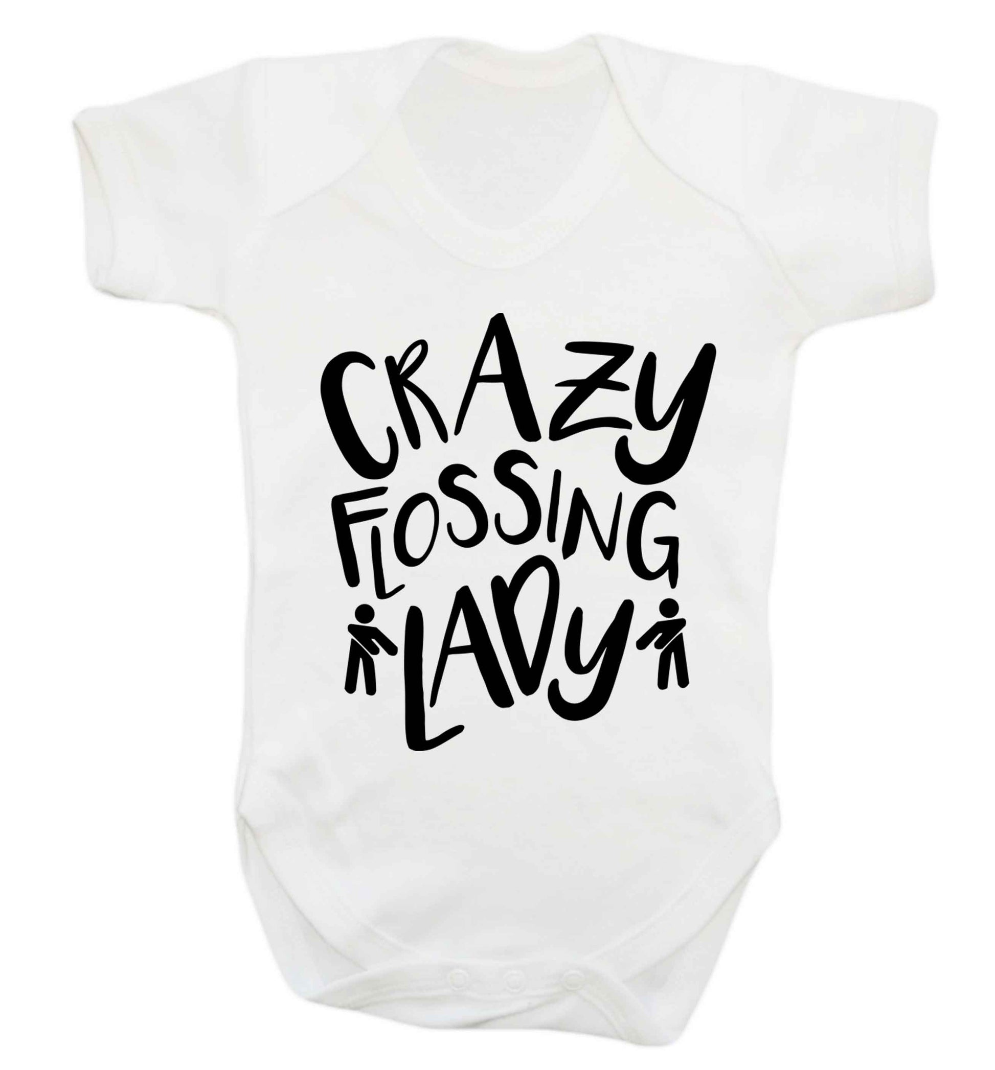 Crazy flossing lady Baby Vest white 18-24 months