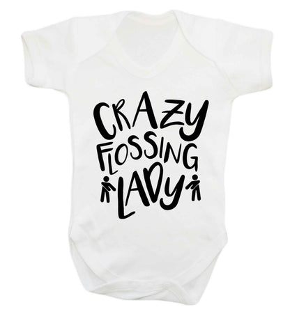 Crazy flossing lady Baby Vest white 18-24 months