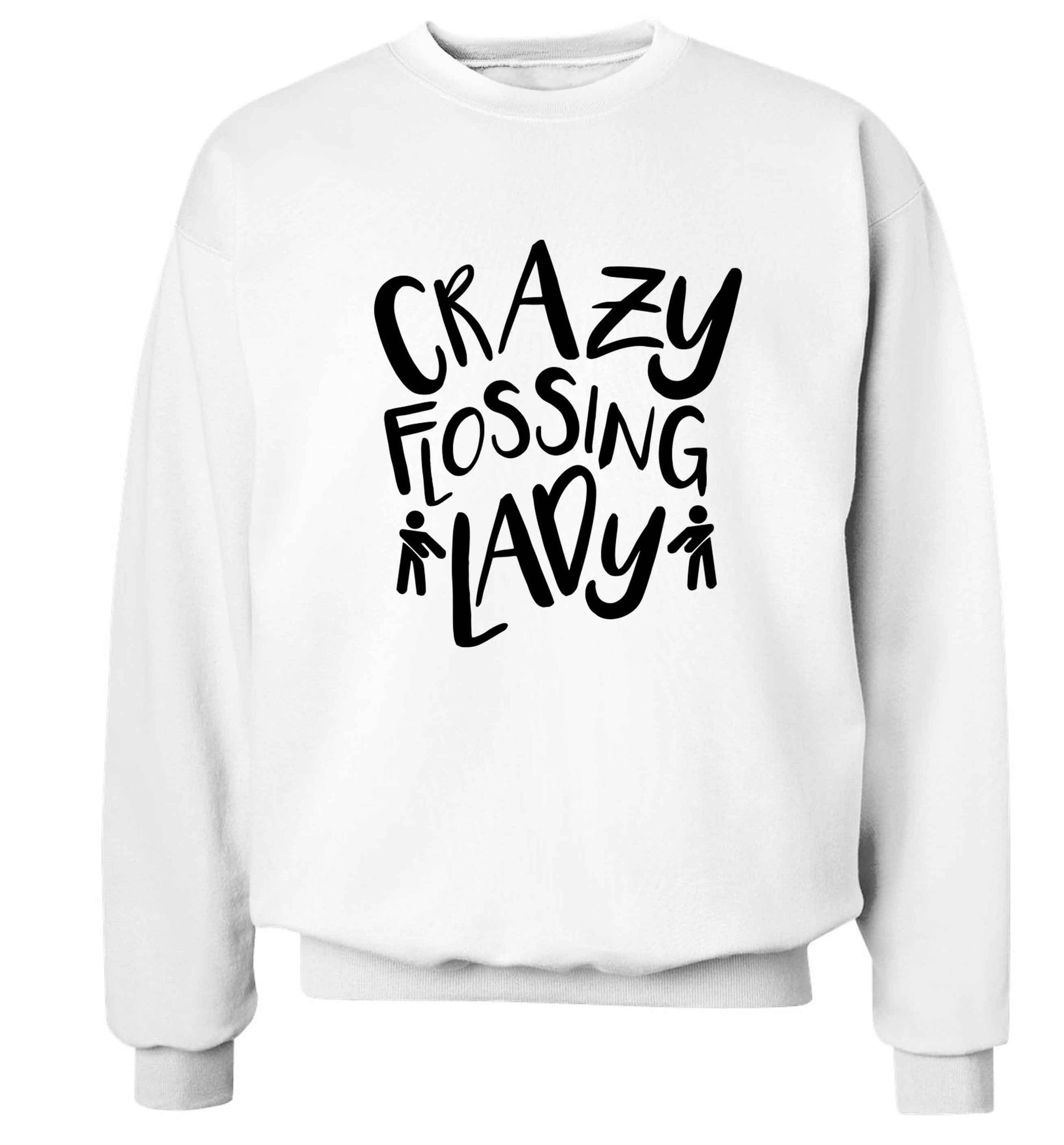 Crazy flossing lady Adult's unisex white Sweater 2XL