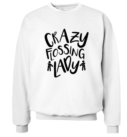 Crazy flossing lady Adult's unisex white Sweater 2XL