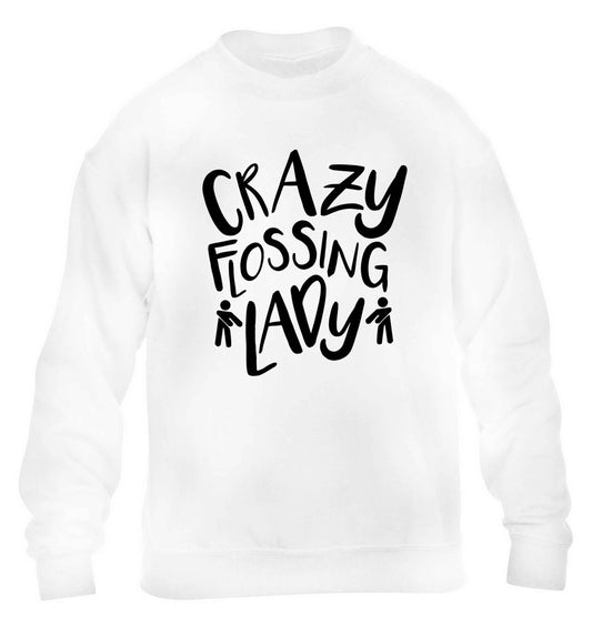 Crazy flossing lady children's white sweater 12-13 Years