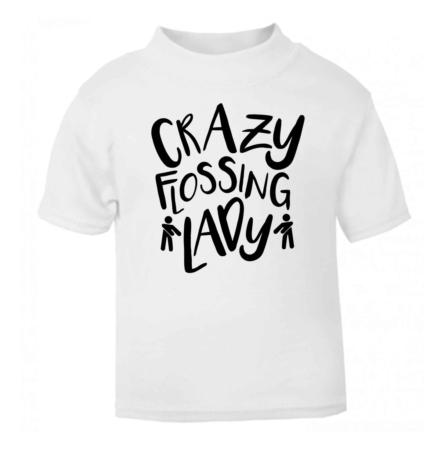 Crazy flossing lady white Baby Toddler Tshirt 2 Years