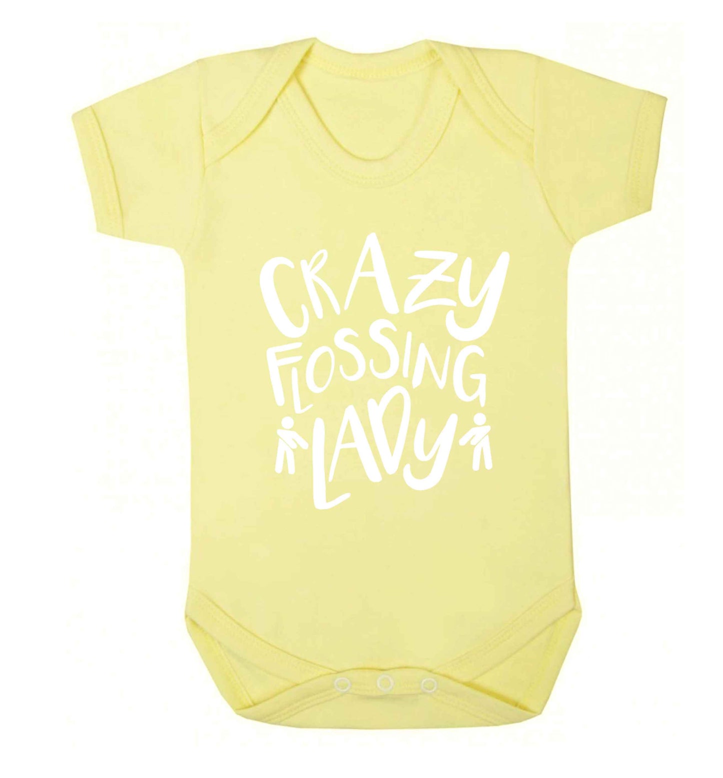 Crazy flossing lady Baby Vest pale yellow 18-24 months