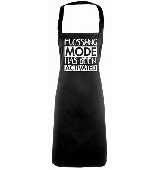 Flossing mode has been activated black apron