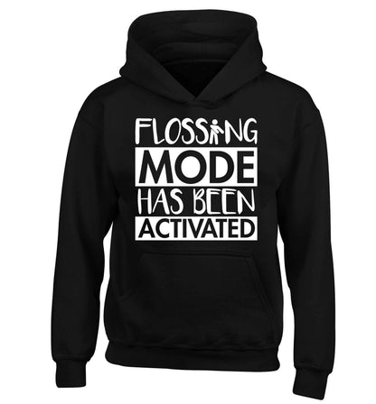 Flossing mode has been activated children's black hoodie 12-13 Years