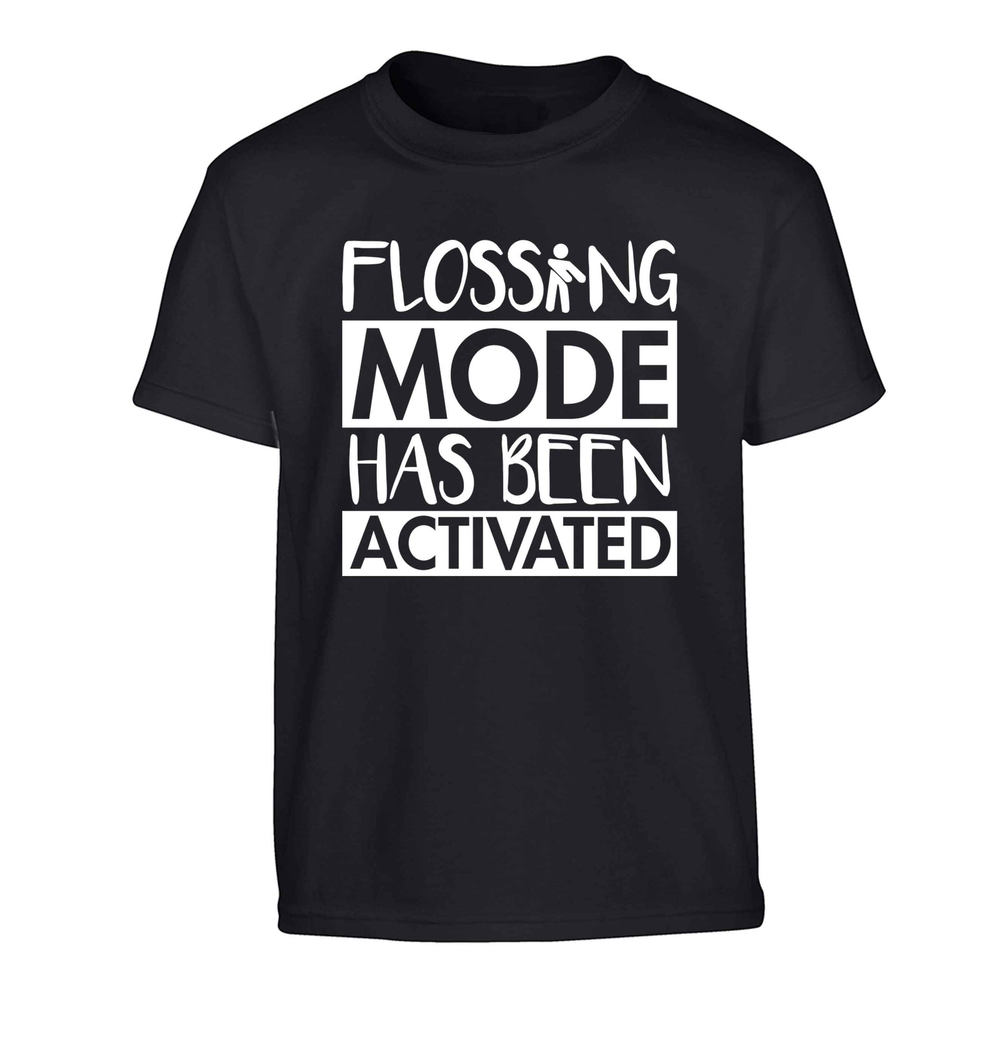 Flossing mode has been activated Children's black Tshirt 12-13 Years