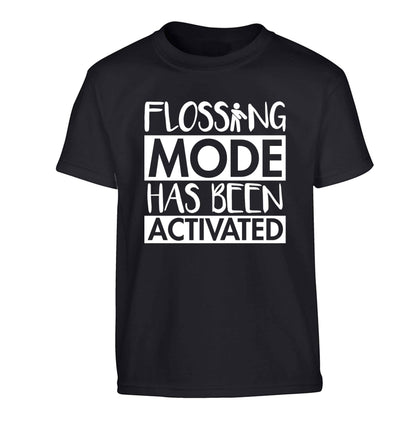 Flossing mode has been activated Children's black Tshirt 12-13 Years