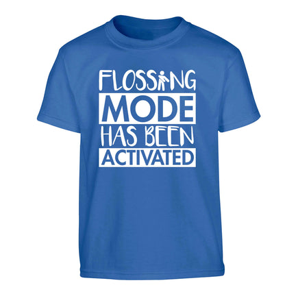 Flossing mode has been activated Children's blue Tshirt 12-13 Years