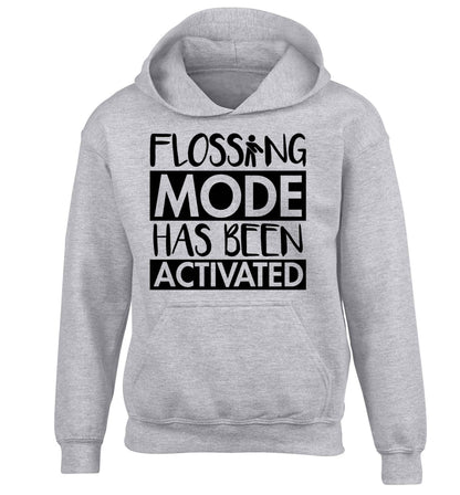 Flossing mode has been activated children's grey hoodie 12-13 Years