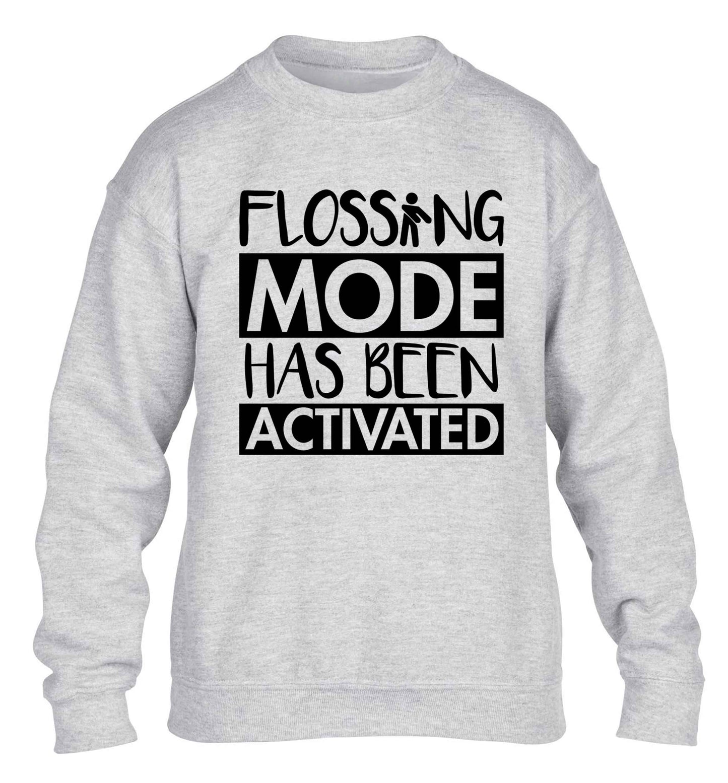Flossing mode has been activated children's grey sweater 12-13 Years