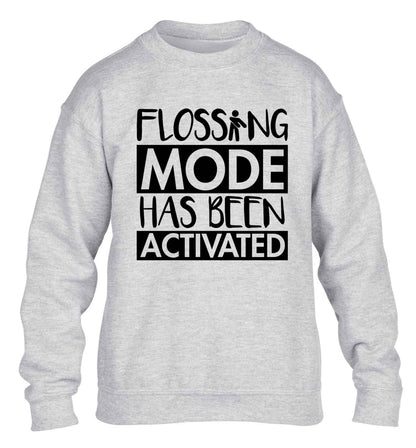 Flossing mode has been activated children's grey sweater 12-13 Years