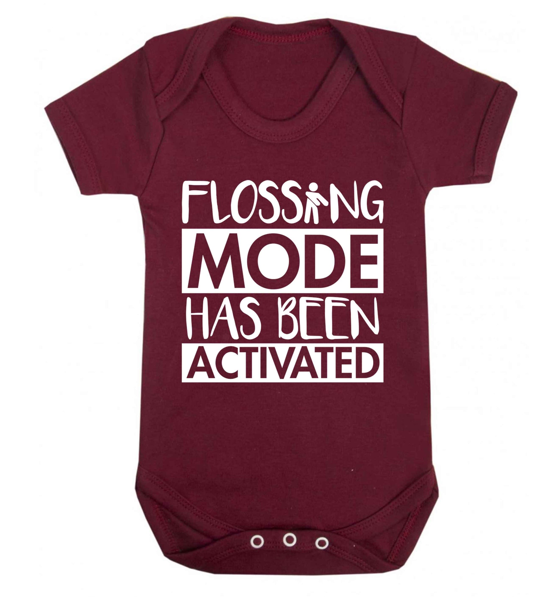Flossing mode has been activated Baby Vest maroon 18-24 months