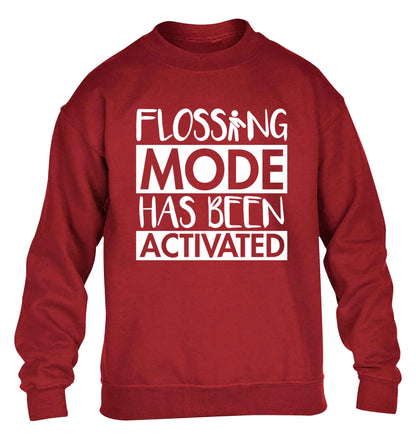Flossing mode has been activated children's grey sweater 12-13 Years