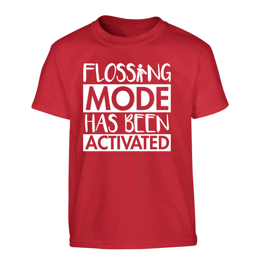 Flossing mode has been activated Children's red Tshirt 12-13 Years