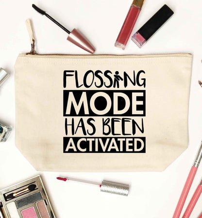 Flossing mode has been activated natural makeup bag