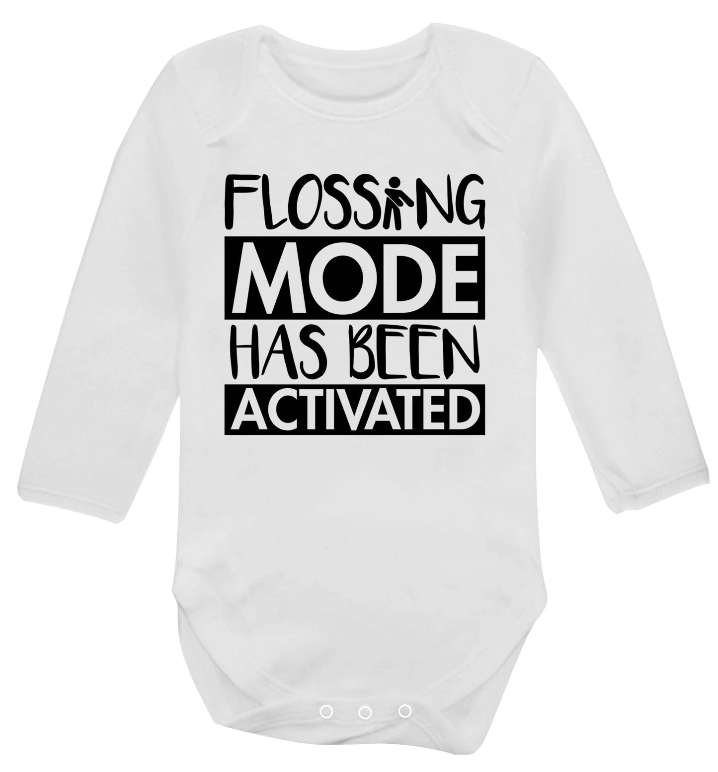 Flossing mode has been activated Baby Vest long sleeved white 6-12 months