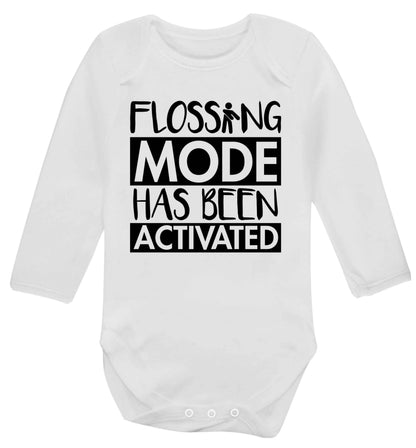 Flossing mode has been activated Baby Vest long sleeved white 6-12 months