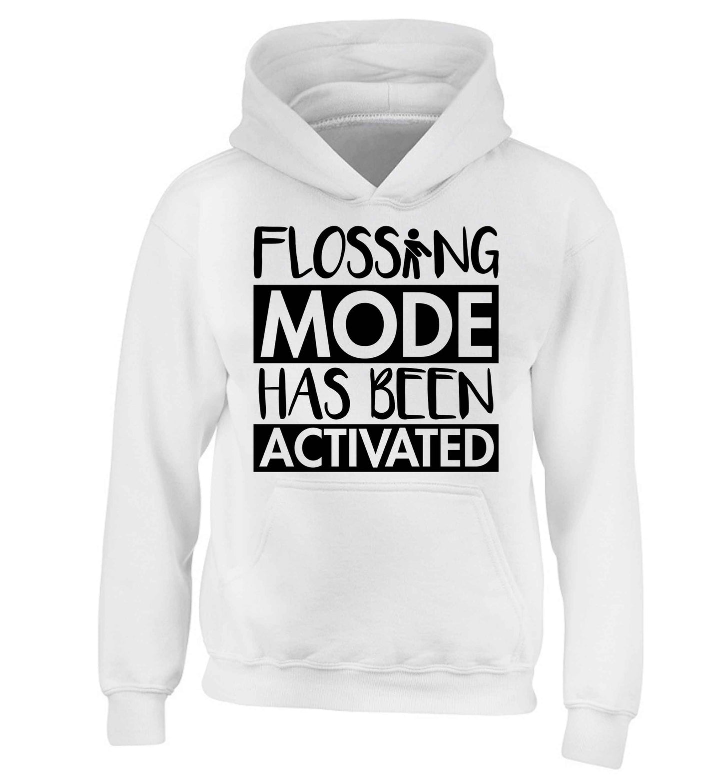 Flossing mode has been activated children's white hoodie 12-13 Years