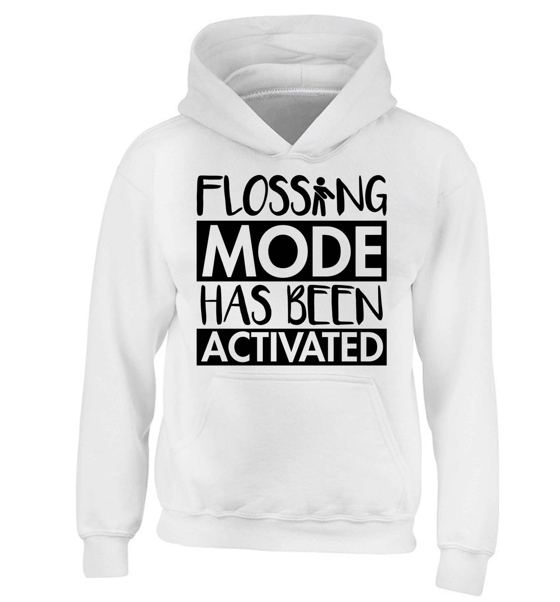 Flossing mode has been activated children's white hoodie 12-13 Years