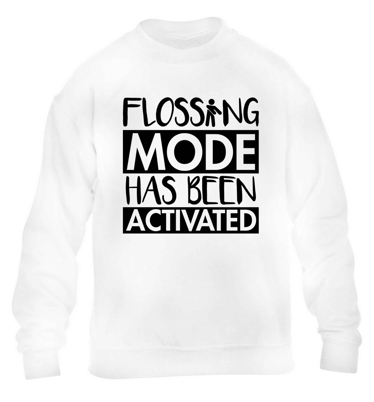 Flossing mode has been activated children's white sweater 12-13 Years