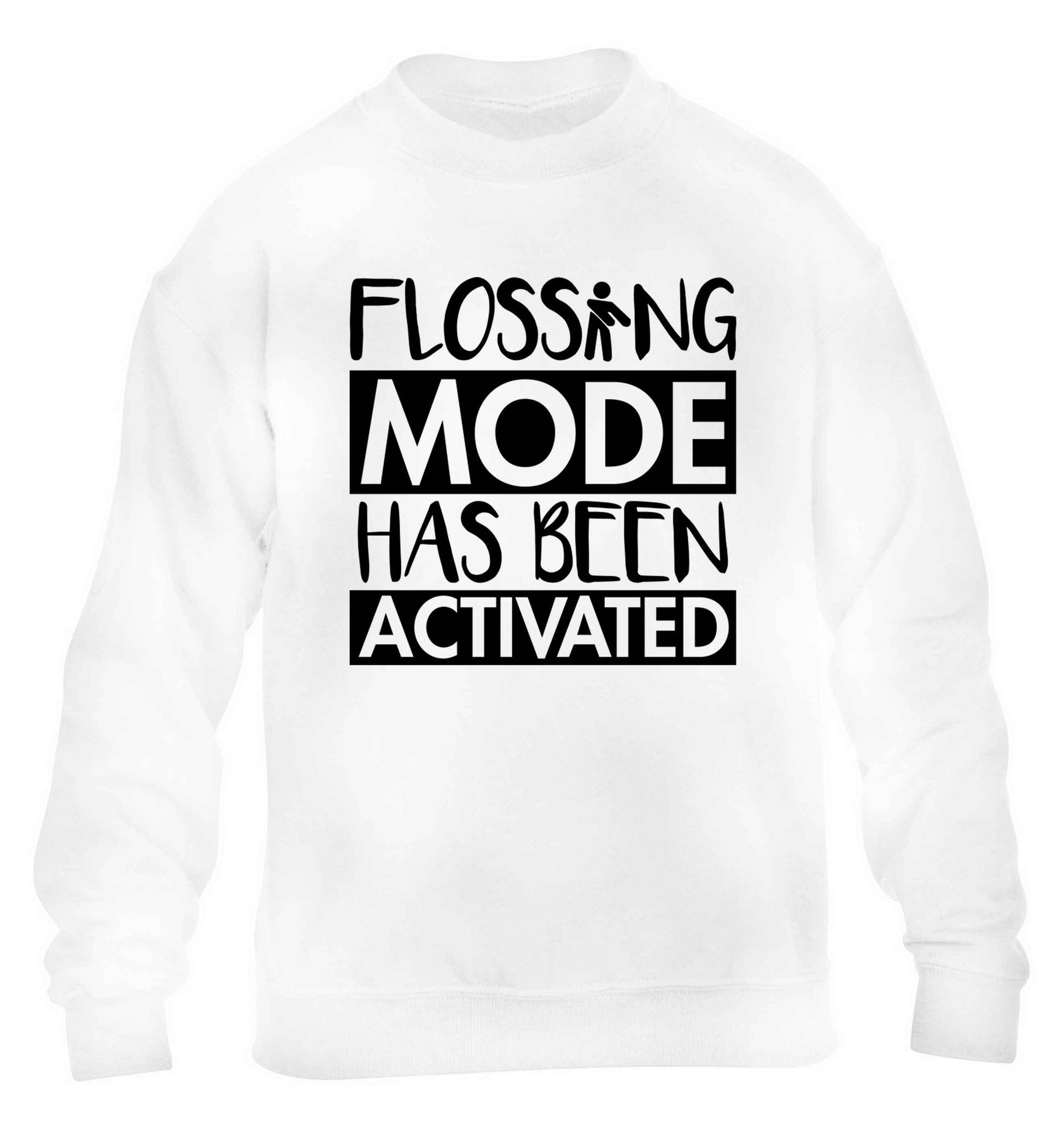 Flossing mode has been activated children's white sweater 12-13 Years
