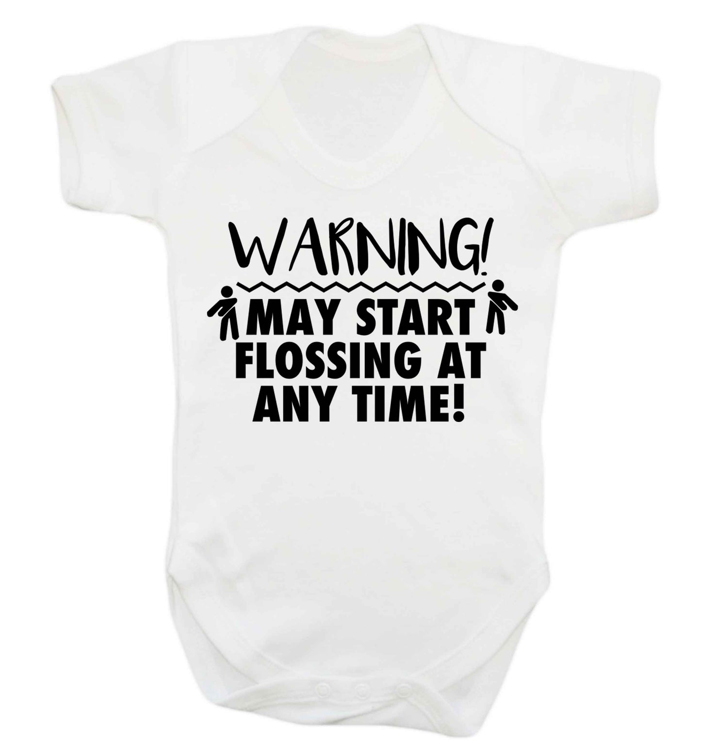 Warning may start flossing Baby Vest white 18-24 months