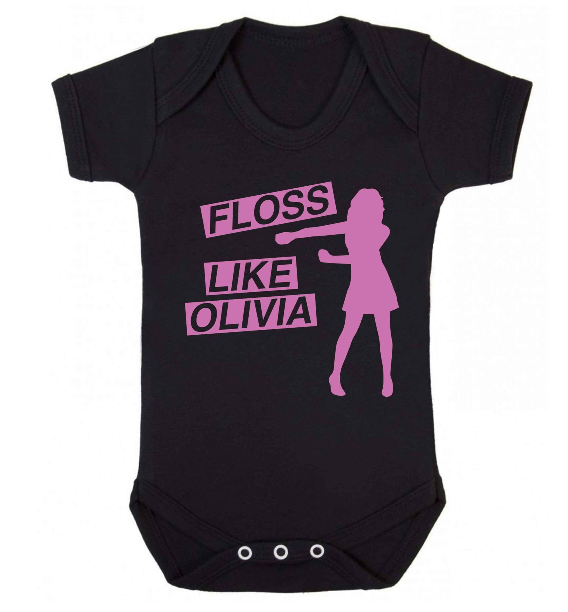 Personalised floss like (female version) Baby Vest black 18-24 months