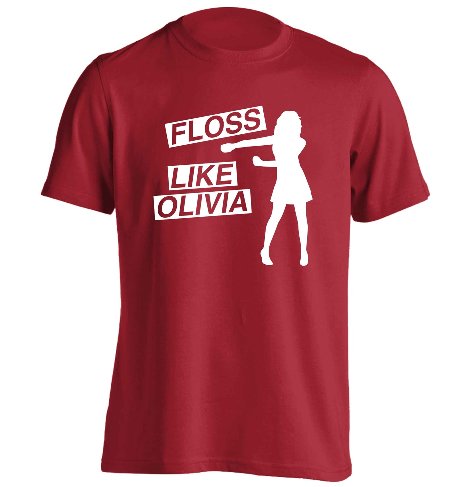 Personalised floss like (female version) adults unisex red Tshirt 2XL