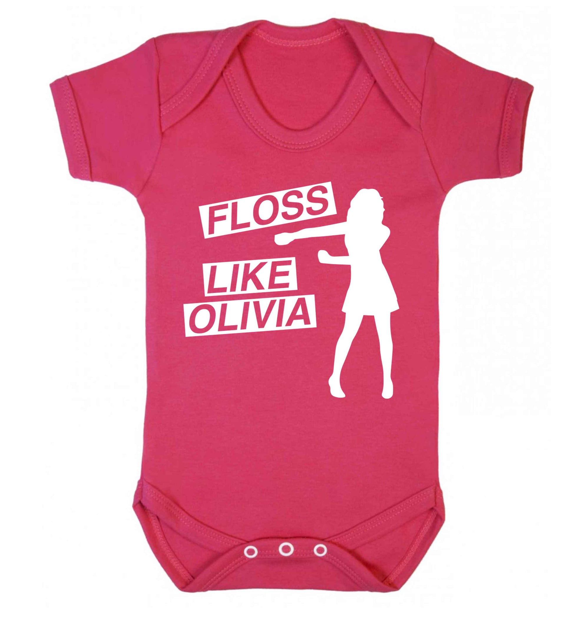 Personalised floss like (female version) Baby Vest dark pink 18-24 months