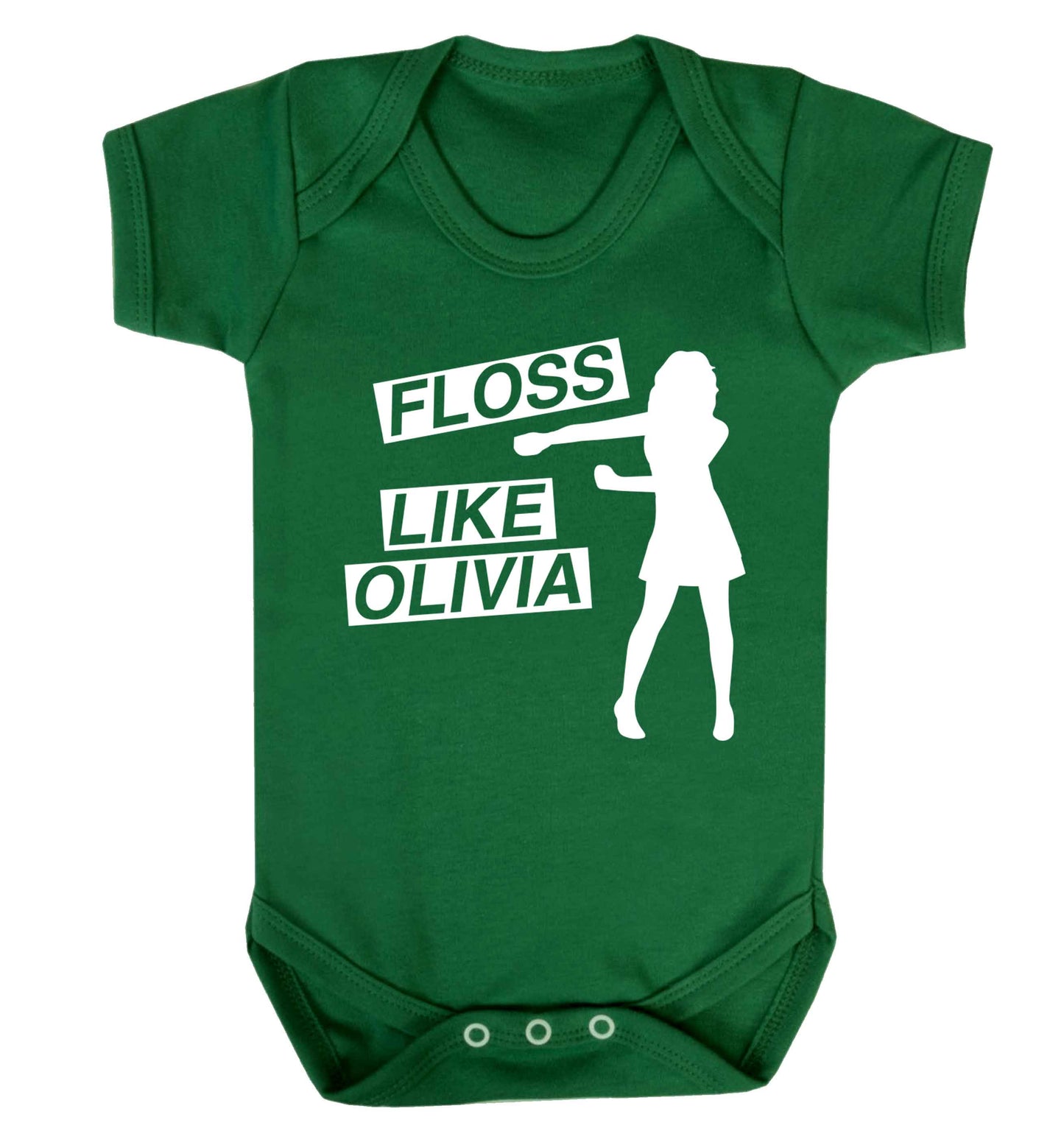 Personalised floss like (female version) Baby Vest green 18-24 months