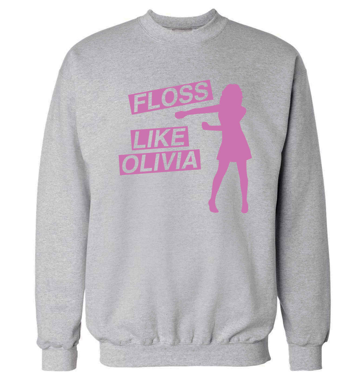 Personalised floss like (female version) Adult's unisex grey Sweater 2XL