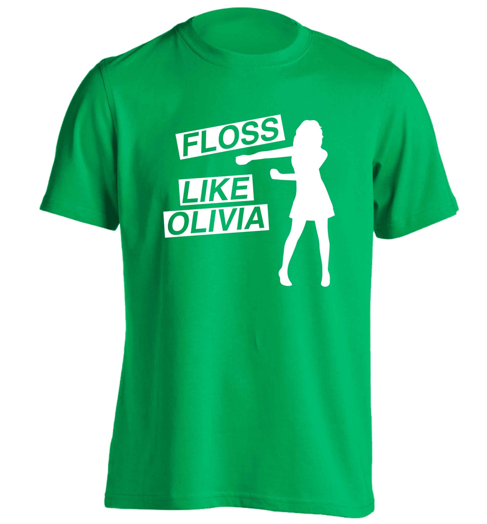 Personalised floss like (female version) adults unisex green Tshirt 2XL