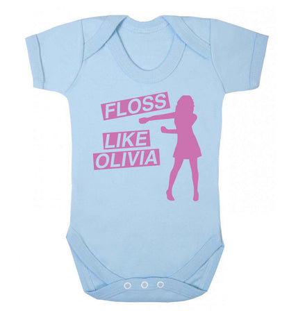 Personalised floss like (female version) Baby Vest pale blue 18-24 months