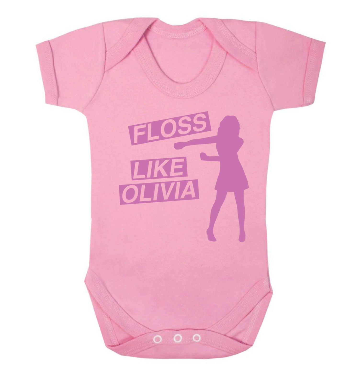 Personalised floss like (female version) Baby Vest pale pink 18-24 months