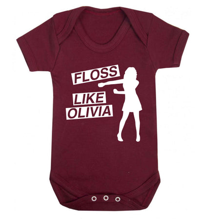Personalised floss like (female version) Baby Vest maroon 18-24 months