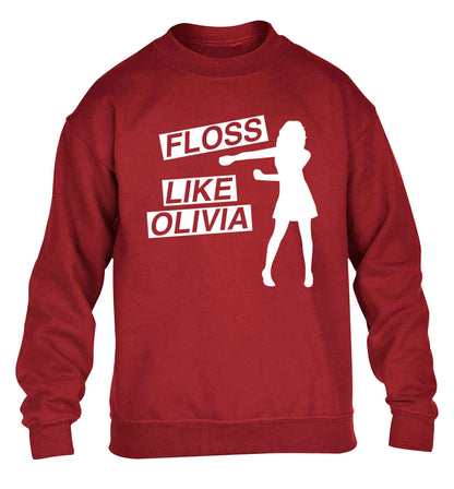 Personalised floss like (female version) children's grey sweater 12-13 Years