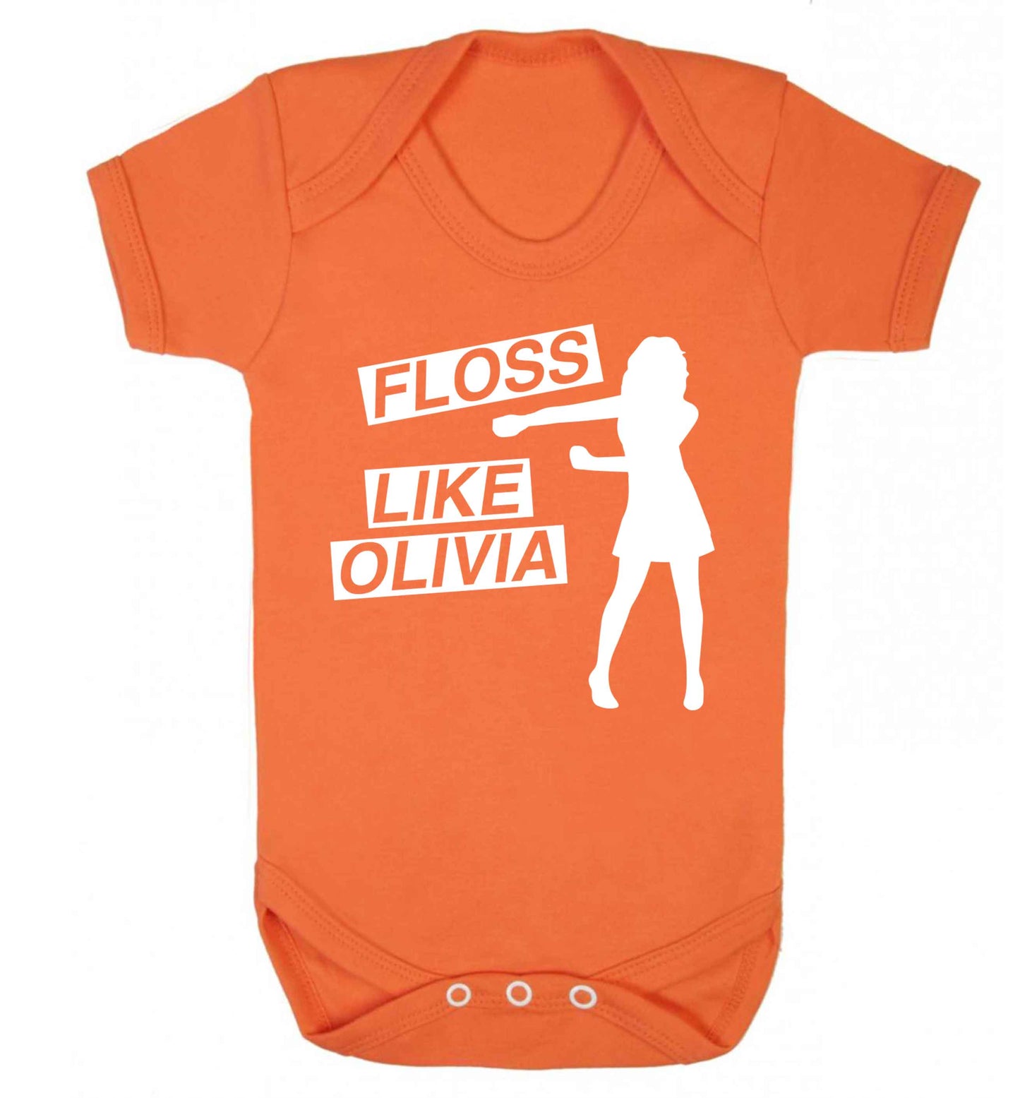 Personalised floss like (female version) Baby Vest orange 18-24 months
