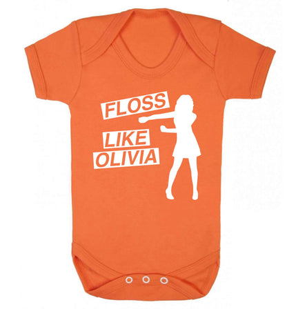 Personalised floss like (female version) Baby Vest orange 18-24 months