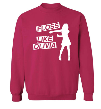 Personalised floss like (female version) Adult's unisex pink Sweater 2XL