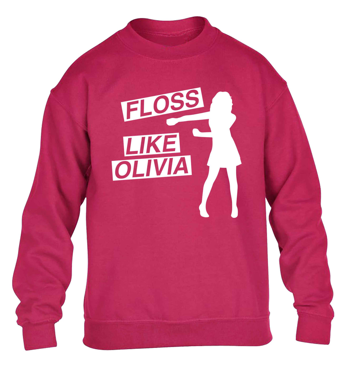 Personalised floss like (female version) children's pink sweater 12-13 Years