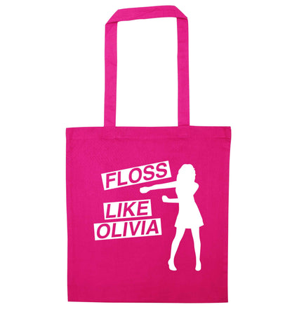 Personalised floss like (female version) pink tote bag