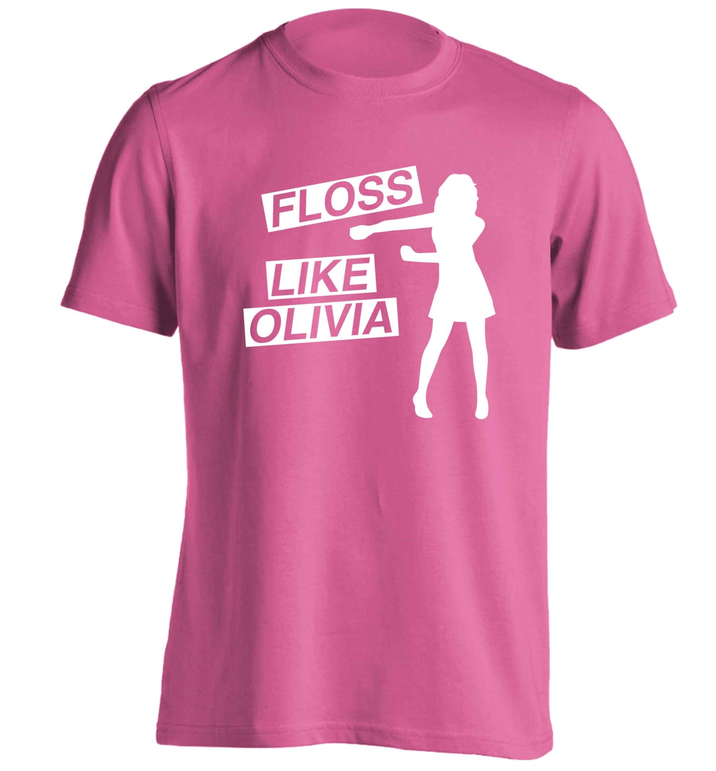 Personalised floss like (female version) adults unisex pink Tshirt 2XL